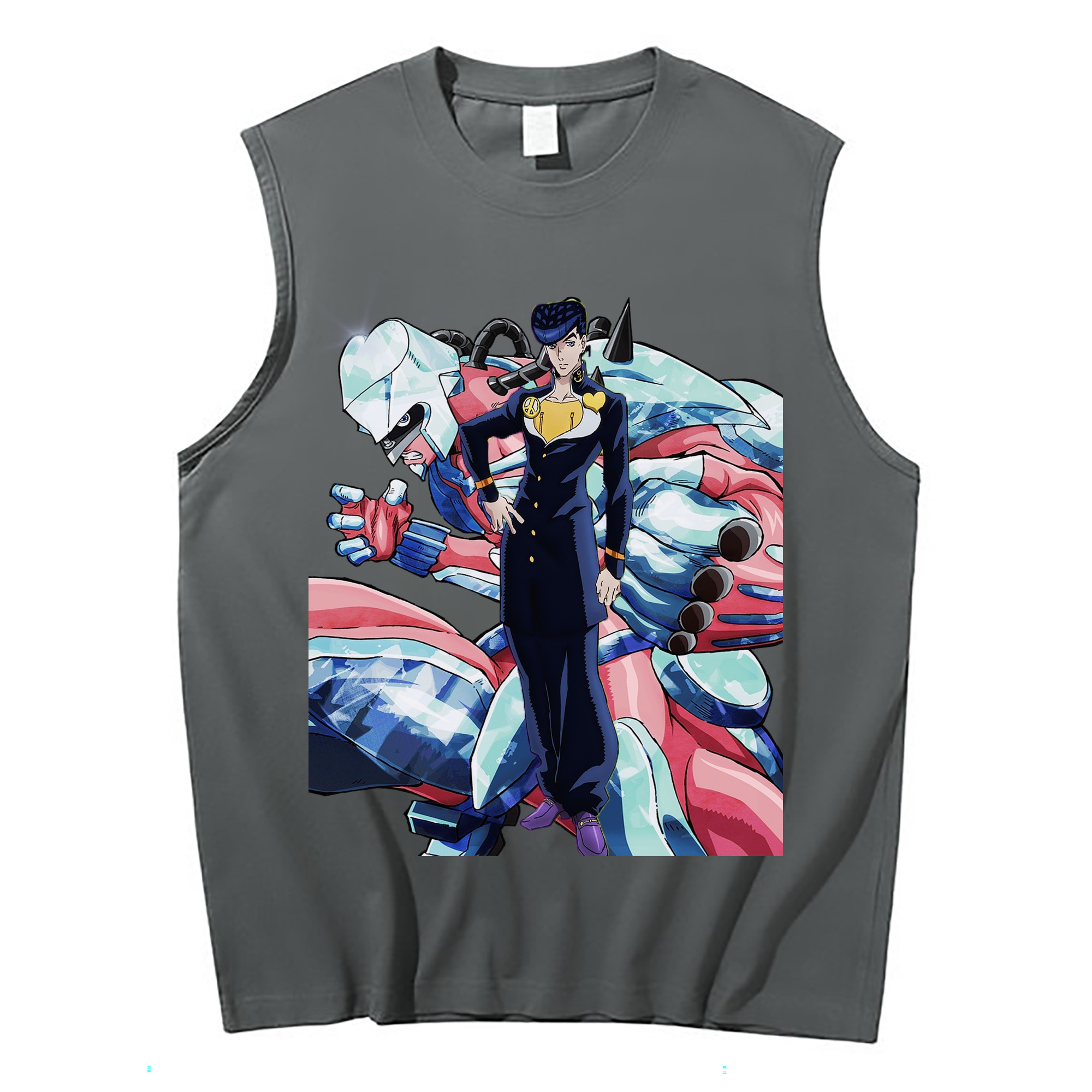 （画像用） ジョジョの奇妙な冒険 ひがしかた じょうすけ JoJo's Bizarre Adventure Higashikata Josuke コットン100％タンクトップ（フロントプリント）